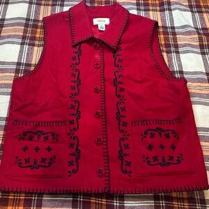 Vintage Talbots embroidered vest size small
